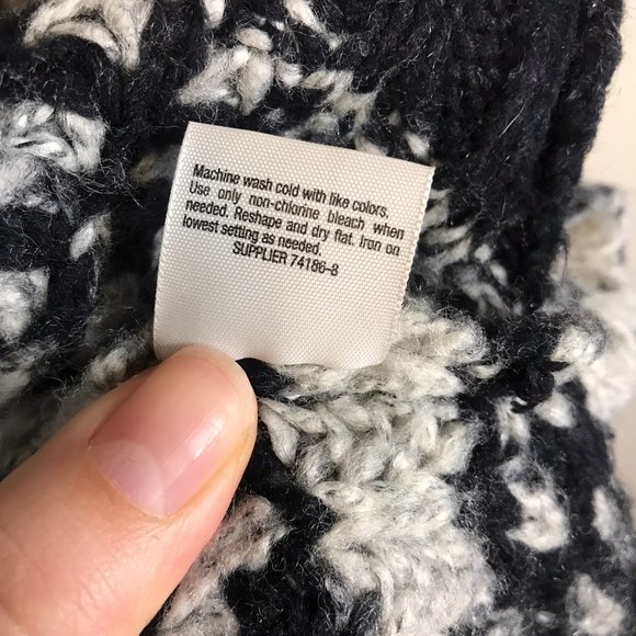 a.n.a Black & Gray Cowl Neck Knit Hi-Low Hem Sweater - Picture 6 of 10